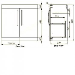 Essential Nevada 800mm Unit With Basin & 2 Doors, Cashmere Ash