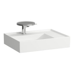 Kartell by Laufen 600mm SaphirKeramik Basin with Right Hand Shelf - White