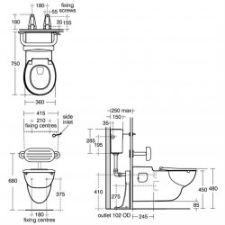 Armitage shanks Contour 21 Wall Hung Toilet - 750mm Projection White