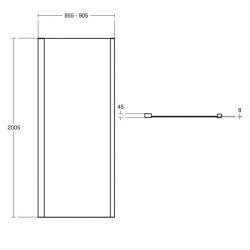 Ideal Standard i.life 1000mm Bright Silver Sliding Door