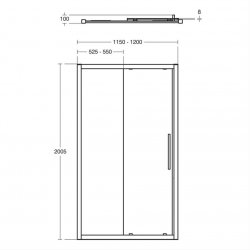 Ideal Standard i.life 1200mm Bright Silver Sliding Door