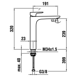 Laufen City Plus Tall Monobloc Basin Mixer - Chrome