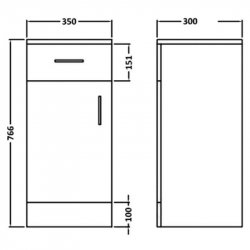 Essential Alaska 350 x 766 x 300mm Door & Drawer Unit