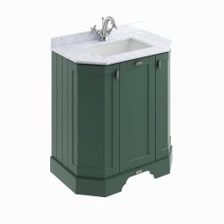 BC Designs Victrion 750mm Forest Green 3 Door Angled Basin Unit