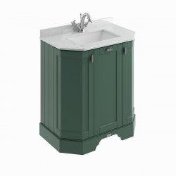 BC Designs Victrion 750mm Forest Green 3 Door Angled Basin Unit