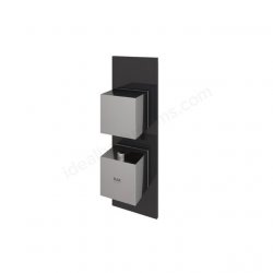 RAK Feeling Thermostatic 1 Outlet 2 Handle Black Square Shower Valve