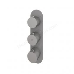 RAK Feeling Thermostatic 2 Outlet 3 Handle Grey Round Shower Valve