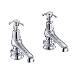 Burlington Anglesey Regent Quarter Turn Basin Pillar Taps with 5