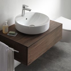 Geberit VariForm 750mm One Drawer Hickory Vanity Unit for Lay-On Basin