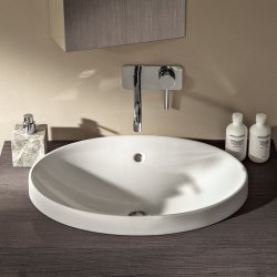 Geberit VariForm 600mm Elliptic Countertop Basin - With Overflow