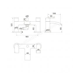 Essential Portobello Deck Mounted Bath/Shower Mixer