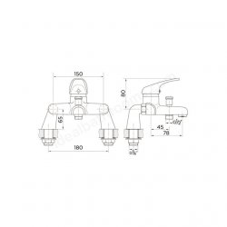 Essential Conway Deck Mounted Bath/Shower Mixer