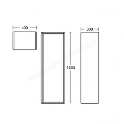 Ideal Standard Connect Air 400mm Half Column Unit (Gloss Grey with Matt White Interior)