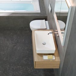 Geberit VariForm 550mm Rectangular Lay-On Countertop Basin - No Overflow