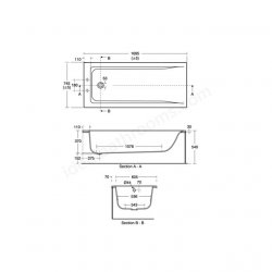 Ideal Standard Concept 170 x 75cm Rectangular Bath Idealform Plus+