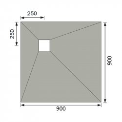 Purity Collection Level Access 900 x 900mm Square Corner Drain Wetroom Tray