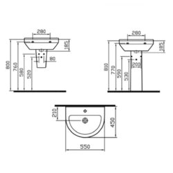 Vitra S50 550 x 450mm Round Basin