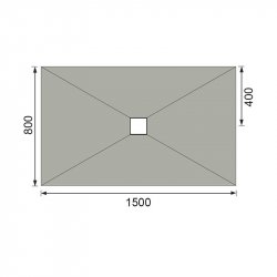 Purity Collection Level Access 1500 x 800mm Square Centre Drain Wetroom Tray