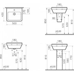 Vitra S50 500mm Square Basin