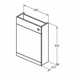 Ideal Standard i.life S 60cm Matt Carbon Grey Compact WC Unit