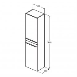 Ideal Standard i.life A 2 Door Tall Column Unit in Coffee Oak