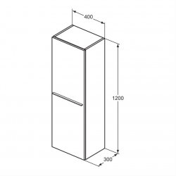 Ideal Standard i.life A 1 Door 40cm Half Column Unit in Matt White