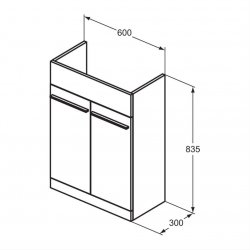 Ideal Standard i.life A 60cm Semi-Countertop Matt Carbon Grey Washbasin Unit