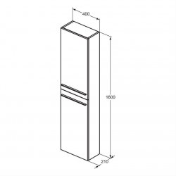 Ideal Standard i.life S 2 Door Compact Tall Column Unit in Matt Carbon Grey