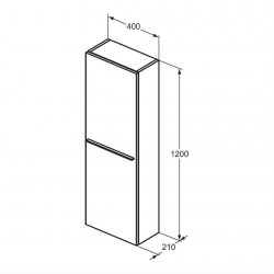 Ideal Standard i.life S 2 Door Compact Half Column Unit in Natural Oak