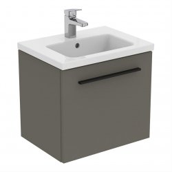 Ideal Standard i.life S Compact Wall Hung 50cm 1 Drawer Matt Quartz Grey Vanity Unit