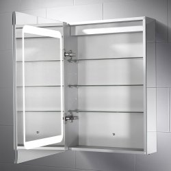 Sensio Belle 500 x 700mm Single Door Illuminated Mirrored Cabinet
