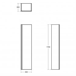 Ideal Standard Tesi Gloss Light Grey 40cm Tall Column Unit with 1 Door