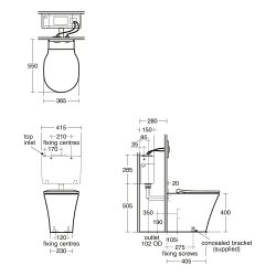 Ideal Standard Connect Air 600mm Floor Standing WC Unit (Gloss Grey with Matt White Interior)