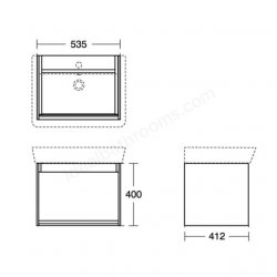 Ideal Standard Connect Air Cube Basin Unit for 600mm Basin (Light Grey Wood with Matt White Interior)