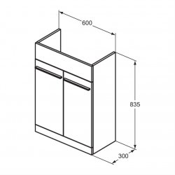 Ideal Standard i.life A 60cm Semi-Countertop Matt Quartz Grey Washbasin Unit