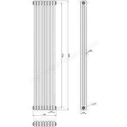 Bayswater Nelson Triple 1800 x 381mm White Radiator