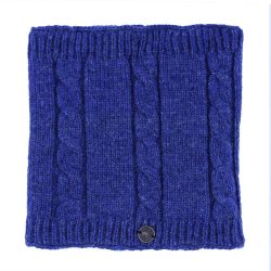 pure wool fleece lined - cable snood - blue pepper