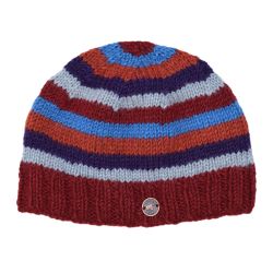 Pied Stripe Beanie - Pure Wool - Russet