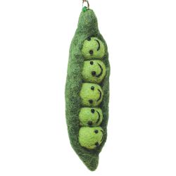 Peas - Wool Felt - Keyring