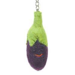 Aubergine - Wool Felt - Keyring