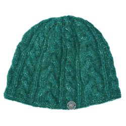 fleck - cable beanie - emerald