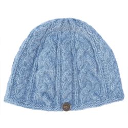 fleck - cable beanie - pearl grey