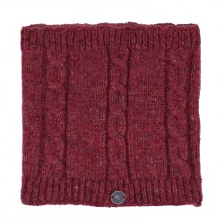 pure wool fleece lined - cable snood - red pepper