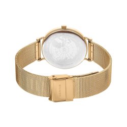 Ladies Bering Stainless Steel Gold Plate Bracelet Watch.