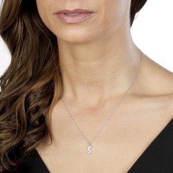 Hot Diamonds Silver Diamond set Initial T Pendant on Chain