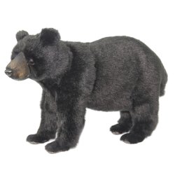 Soft Toy Black Bear Standing by Hansa (32cm) 8068