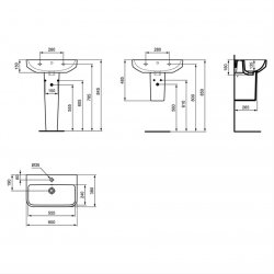 Ideal Standard i.life S 60cm 1 Tap Hole Compact Basin