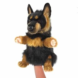 Soft Toy German Shepherd Dog Puppet by Hansa (33cm) 8447