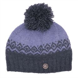 Naya Pure Wool - Dot Diamond bobble hat - Lavender Grey