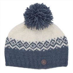 Naya Pure Wool - Dot Diamond bobble hat - White Graphite